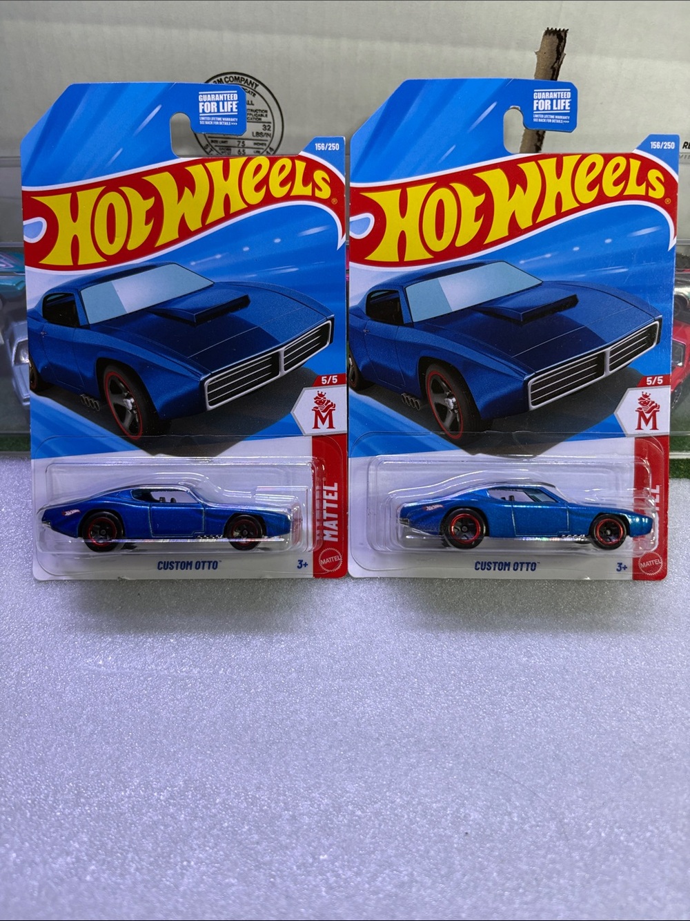 Hot Wheels Custom Otto - Metallic Blue with Red-Trim Wheels (2-Pack)